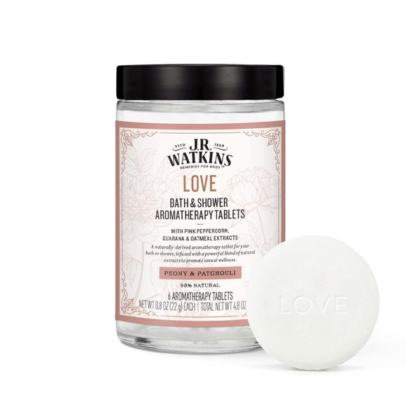 J.R. Watkins Love Bath & Shower Tablets, Peony & Patchouli Shower Steamers - Picture 1 of 8